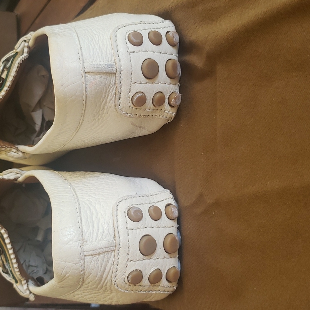 GUCCI White Web Drivers  Horsebit Unisex - Picture 7 of 15